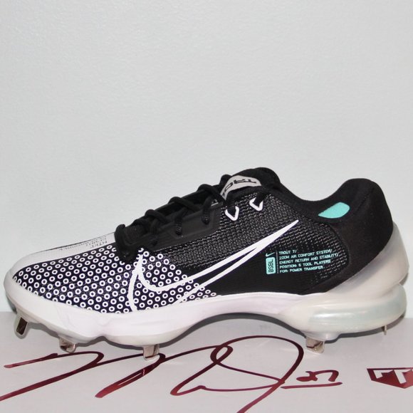 Nike Zoom Trout 7 Pro Metal Baseball Cleats Mens 7.5 Black White - Picture 3 of 6